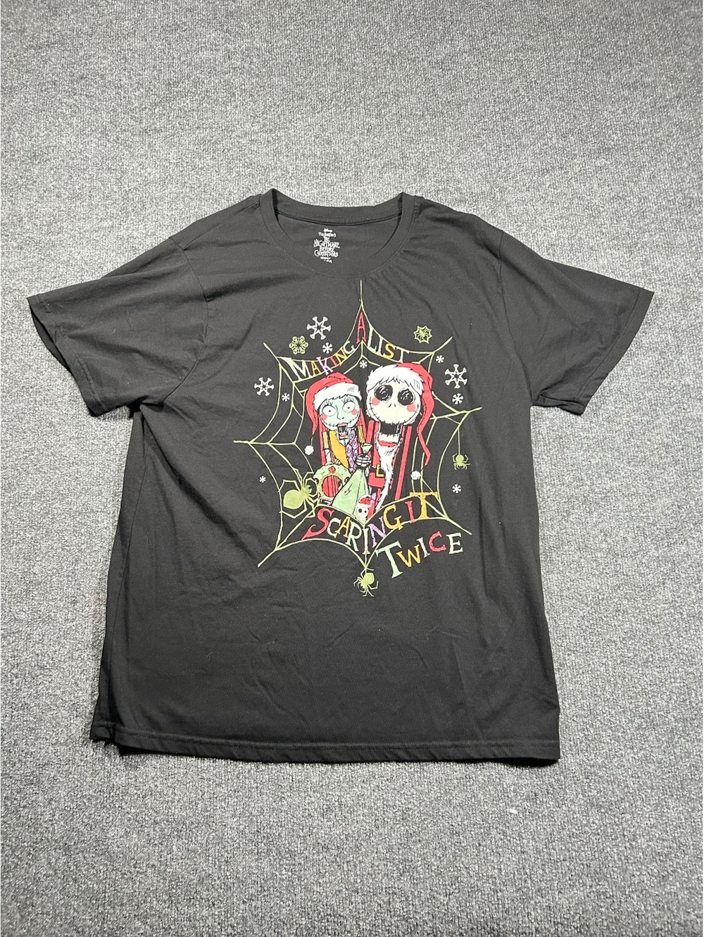 Disney Tim Burton's The Nightmare Before Christmas XL Black Graphic T-Shirt